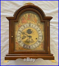 Vintage Christiaan Huygens Westminster Mantel Clock with Silent Mode and Moon Dial