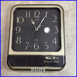 Vintage Citizen Japan Wall Clock Wood Grain Westminster Chime Mcm Working