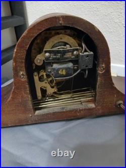 Vintage Clock Wood Case Decorative Antique Telechron Motored Westminster Chime