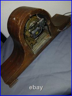 Vintage Clock Wood Case Decorative Antique Telechron Motored Westminster Chime