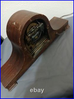 Vintage Clock Wood Case Decorative Antique Telechron Motored Westminster Chime