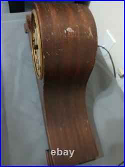 Vintage Clock Wood Case Decorative Antique Telechron Motored Westminster Chime