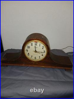 Vintage Clock Wood Case Decorative Antique Telechron Motored Westminster Chime