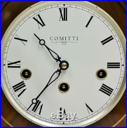 Vintage Comitti 8 Day Westminster Chime Musical Lancet Top Mantel Bracket Clock