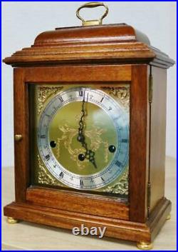 Vintage Comitti Of London 8 Day Solid Mahogany Westminster Chime Mantel Clock