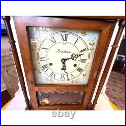 Vintage Daneker Pillar and Scroll Mantel Clock 8 day Westminster chime