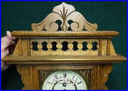 Vintage Decorative Oak Pendulum Wall Clock Westminster Chimes with Key