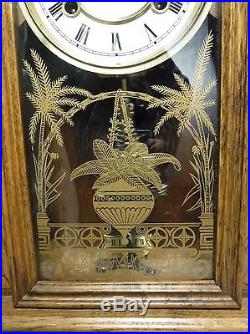 Vintage Decorative Oak Pendulum Wall Clock Westminster Chimes with Key