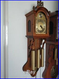 Vintage Dutch Tempus Fugit (Telma) Tail Wall Clock Westminster Chime Clock