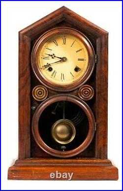 Vintage E. Ingraham & Co. Mantel Clock Wood Westminster Chime For Parts/Repair