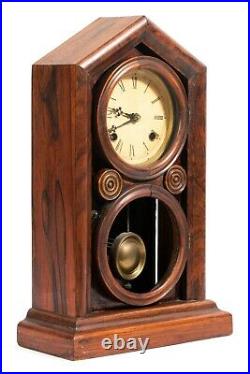 Vintage E. Ingraham & Co. Mantel Clock Wood Westminster Chime For Parts/Repair