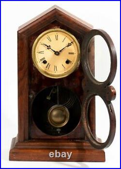 Vintage E. Ingraham & Co. Mantel Clock Wood Westminster Chime For Parts/Repair