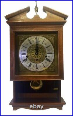 Vintage Elgin Westminster Chime Pendulum Wall Clock Rare Miniature Grandfather