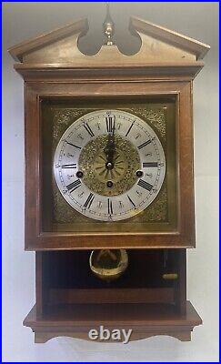 Vintage Elgin Westminster Chime Pendulum Wall Clock Rare Miniature Grandfather