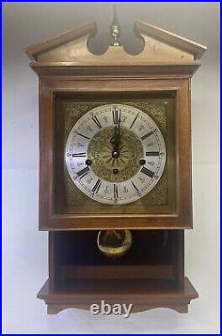 Vintage Elgin Westminster Chime Pendulum Wall Clock Rare Miniature Grandfather