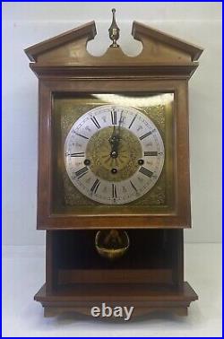 Vintage Elgin Westminster Chime Pendulum Wall Clock Rare Miniature Grandfather