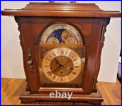 Vintage Emperor Moon Phase Walnut Mantel Clock