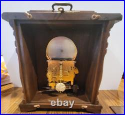 Vintage Emperor Moon Phase Walnut Mantel Clock