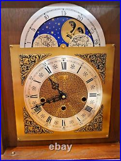 Vintage Emperor Moon Phase Walnut Mantel Clock