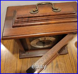 Vintage Emperor Moon Phase Walnut Mantel Clock