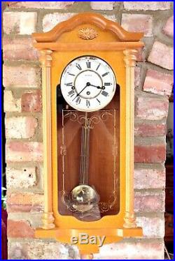 Vintage English'William Widdop' 8-Day Wall Clock with Westminster Chimes