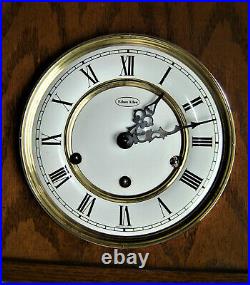 Vintage Ethan Allen Oak Regulator Wall Clock Westminster Chime German Movement