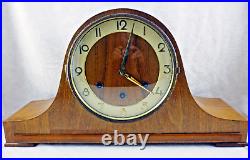 Vintage Euramca Trading Corp Germany Wooden Mantel Clock with Key