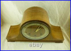 Vintage Euramca Trading Corp Germany Wooden Mantel Clock with Key