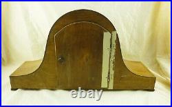 Vintage Euramca Trading Corp Germany Wooden Mantel Clock with Key