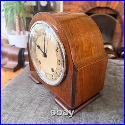 Vintage Garrard English Gong Striking Mantel Clock c1950s Serviced Art Deco
