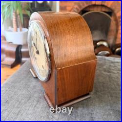 Vintage Garrard English Gong Striking Mantel Clock c1950s Serviced Art Deco