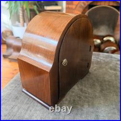 Vintage Garrard English Gong Striking Mantel Clock c1950s Serviced Art Deco