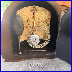 Vintage Garrard English Gong Striking Mantel Clock c1950s Serviced Art Deco