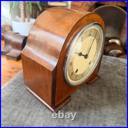 Vintage Garrard English Gong Striking Mantel Clock c1950s Serviced Art Deco