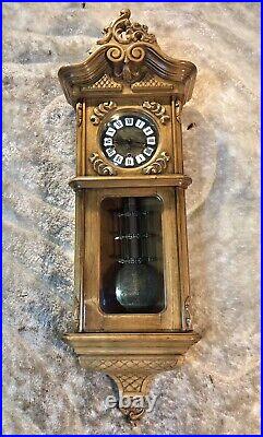 Vintage Gazo Family Capistrano Strike Triple Chime Wall Clock, Solid Oak Case