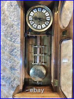 Vintage Gazo Family Capistrano Strike Triple Chime Wall Clock, Solid Oak Case