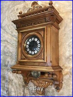 Vintage Gazo Family La Jolla Strike Triple Chime Wall Clock, Solid Walnut Case