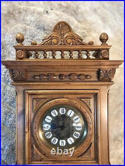 Vintage Gazo Family La Jolla Strike Triple Chime Wall Clock, Solid Walnut Case