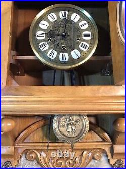 Vintage Gazo Family La Jolla Strike Triple Chime Wall Clock, Solid Walnut Case