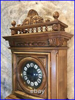 Vintage Gazo Family La Jolla Strike Triple Chime Wall Clock, Solid Walnut Case