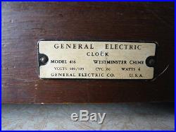 Vintage General Electric Westminster Chime Mantel Clock