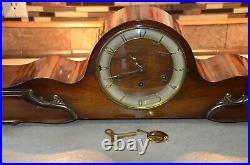Vintage German 1950's Westminster Chiming Mantel Clock with key