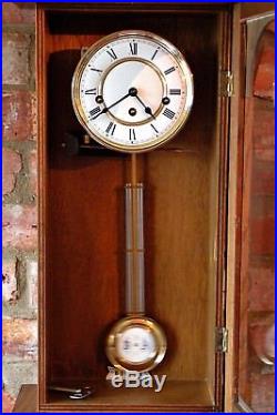 Vintage German 8-Day Oak Case Wall Clock with Westminster Chimes