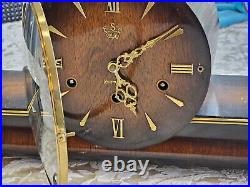 Vintage German Art Deco (1950-1960), Eso Anker Westminster clock, working WithKey