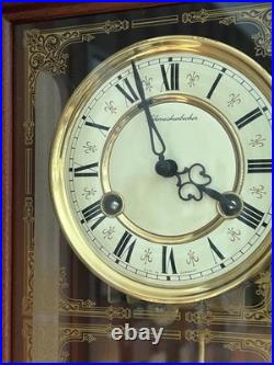 Vintage German Box Wall Clock Triple Chime Westminster