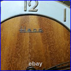 Vintage German Heco Henry Coehler Wooden Mantel Clock Working