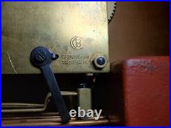 Vintage German Heco Henry Coehler Wooden Mantel Clock Working