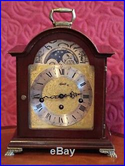 Vintage German'Hermle' 8-Day Bracket Clock with Westminster Chimes & Moon Phase