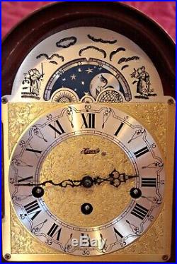 Vintage German'Hermle' 8-Day Bracket Clock with Westminster Chimes & Moon Phase