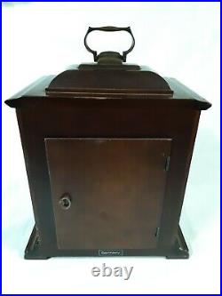 Vintage German Westminster 3 Linden Chime Mantel 2 Jewel Clock 8-Day